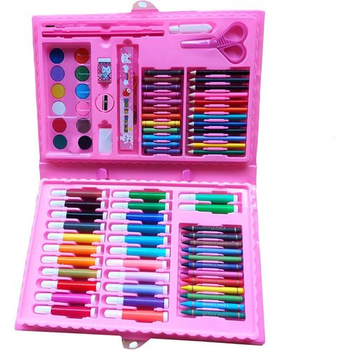 مجموعة الفن والحرف - مجموعة الرسم الكاملة للأطفال تحتوي على 48 لون زيتي 18 لون شمعي 8 ألوان خشبية 18 لون مائي 8 أقلام تحديد مجموعة أدوات فنية 68 لون للمبدعين الصغار