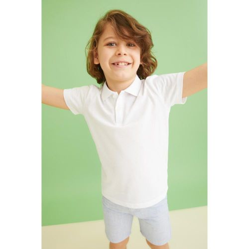Boy Short Sleeve Polo T Shirt - White