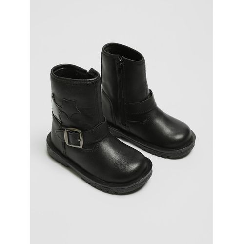 Leather-Look Baby Girl Boots