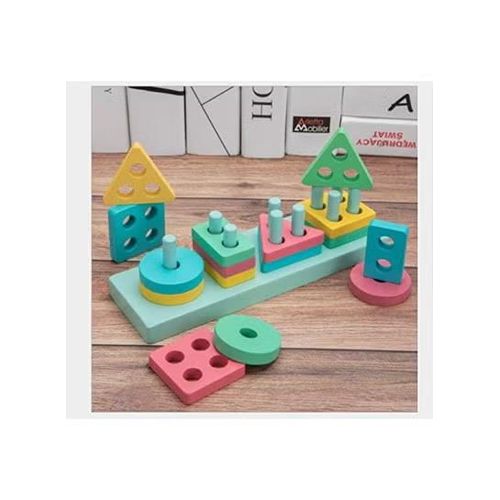 17 Pieces Geometric Shape Matching Toys cm Detachable and Removable Blocks for Babies Up to 12 Months