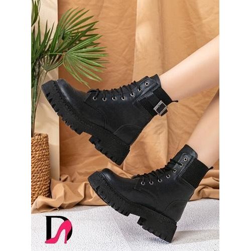 حذاء أنكل جلد أنيق مع حبل_اسود