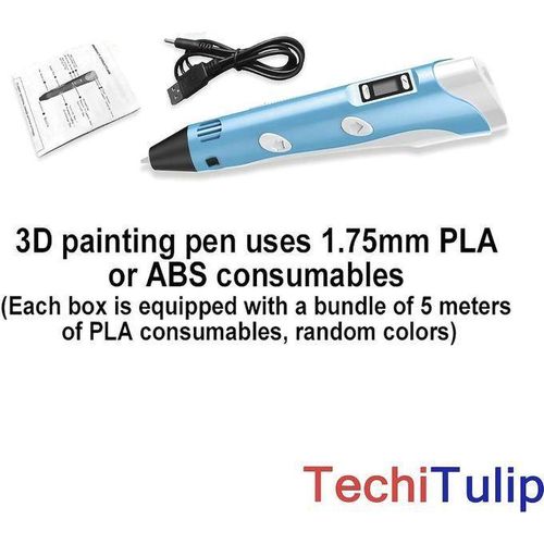 3D Printing Pen for Teens, Adults Creative Drawing Pen for Kids Child Safe Eco-Friendly Low Professional Printing Temperature Intelligent 3D Pen OLED Display USB 3d pen Filament printer Pen Base