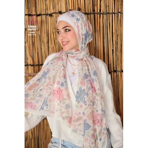 Soft Cotton Patterned Hijab Scarf for Women - Multicolor Wrap