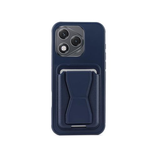 Leather back cover with card wallet Foldable Shockpoof Case compatible with Honor 400 Lite (Blue)
