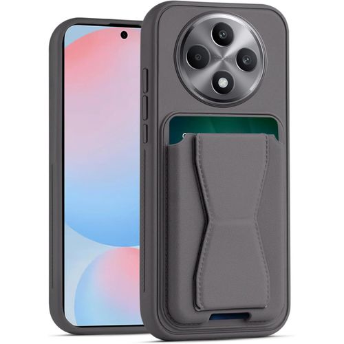 دلـع موبايلك جراب جلد بتصميم محفظة متوافق مع اوبو رينو 12 اف/رينو 12F، غطاء خلفي من الجلد مع اطار من البولي يوريثين الحراري، جراب حماية مضاد للصدمات مع حامل بطاقات (ارجواني فاتح)