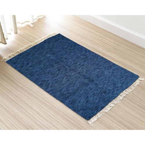 handmade wool rug -dark blue-140*70cm