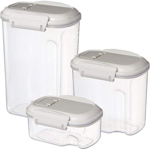 Bake It Collection 3 Pack Stack Pour Plastic Clear - White