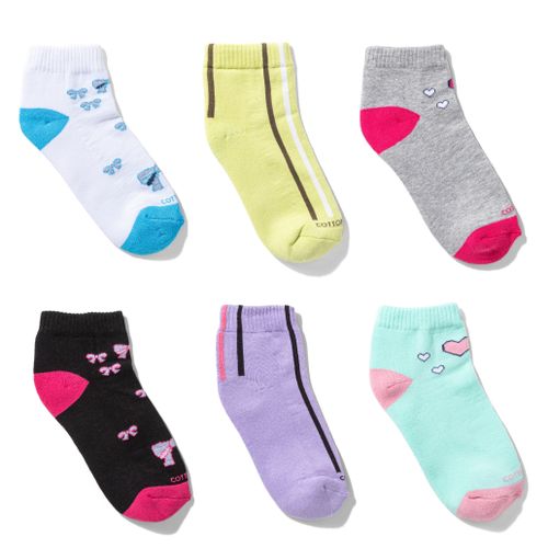 Pack Of 6 Half Towel Cotton Socket Socks For Women