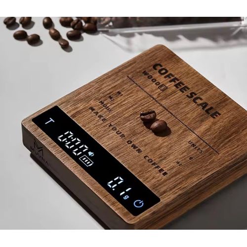 Digital Kitchen Scale Copper Wood Design With LED Display, Accurate Measurement For Coffee and Ingredients