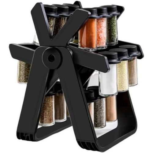 360° Complete Seasoning Set 18 Pieces Made of Solid and Durable Acrylic, Elegant and Practical Design in Kitchen, Easy to Install