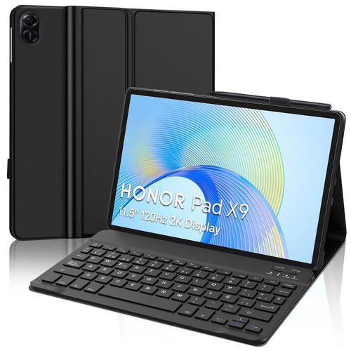 Honor Pad X9 11.5 Inch 2023 Keyboard Case, Spanish Bluetooth Magnetic Wireless Keyboard Cover for Honor Pad X9 Tablet, Black