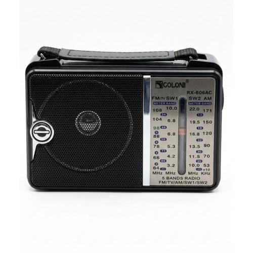 RX-606AC Portable Classic 5-Band Radio (FM/AM/SW1/SW2/TV) - Black