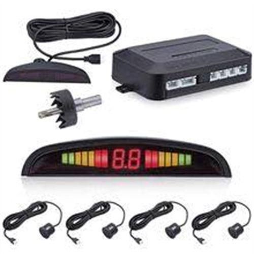 System With 4 Parking Sensors Distance Detection + LED Display + Sound Warning - Black