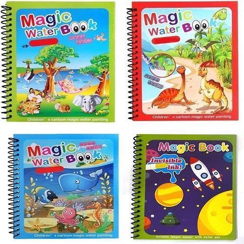 ons Link Kids Magic Water Colouring Book (Pack of 4) - Unlimited Fun with Water Wow