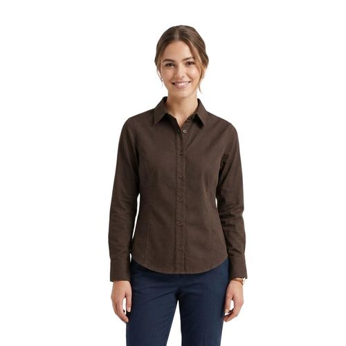 Fitted Cotton Buttoned Long Sleeve Shirt