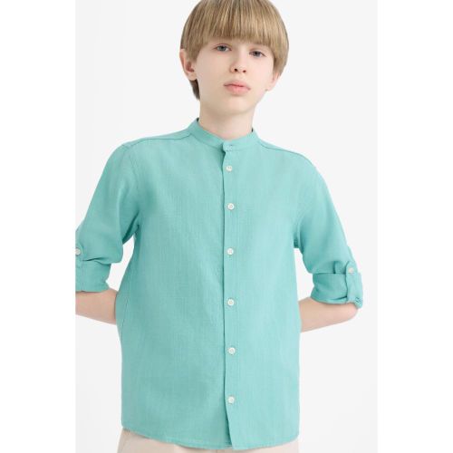 Boy Regular Fit Long Sleeve Shirt - LT.GREEN