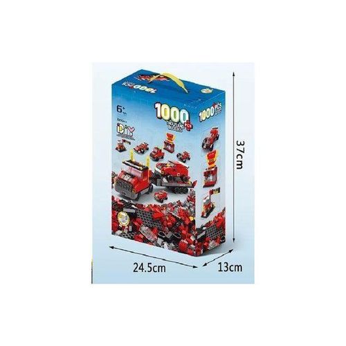Ultimate 1000-Piece DIY Building Blocks Construction Set – Large Capacity Creative Brick Kit for Imaginative Engineering, Designing Vehicles and Structures, Perfect for Developing Cognitive and Fine Motor Skills in Kids