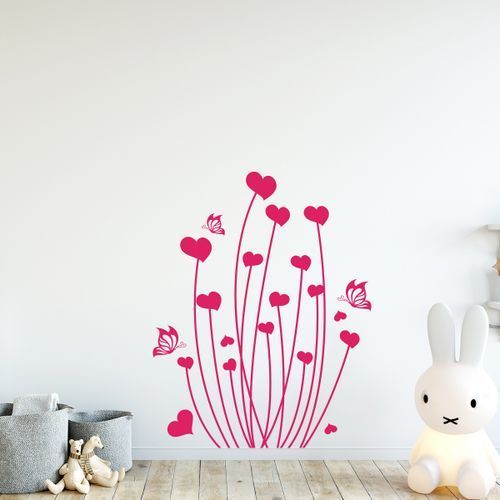Wall Decoration Sticker - 55 X 65 Cm - Fuchsia Red