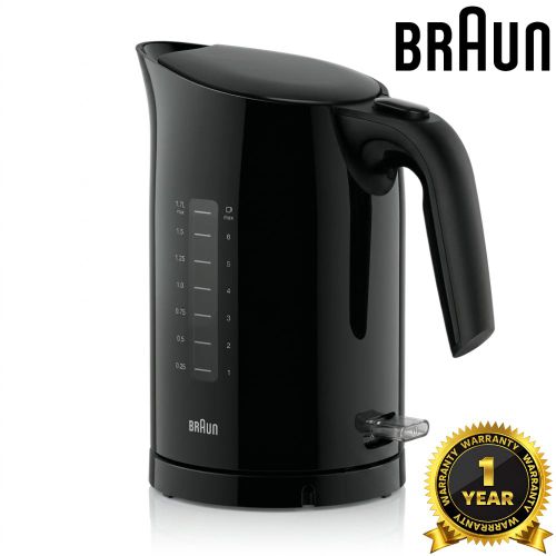 PureEase Electric Kettle – 1.7L – 2200W – Anti-Scale Filter – Rapid Boil – Black – Model WK3100BK – 1 Year Warranty