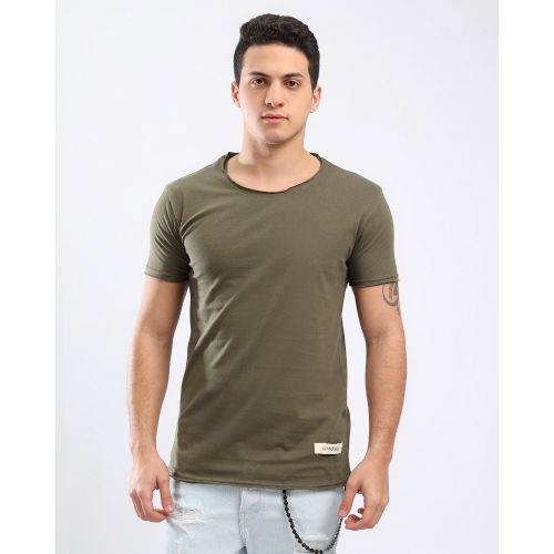 Kubo V-Neck Solid T-Shirt - Olive
