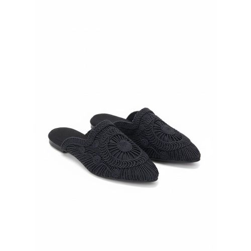 Mules Flat Fabric Distinctive SB-703 - Black