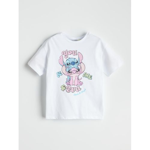 Crew Neck Stitch And Angel Printed Girl's T-Shirt