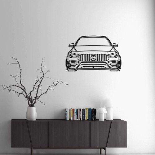 Giftaty Luxury Vehicle Silhouette Wall Art – Automotive Decor for Garage, Man Cave, Office & Home – Wall art, office, home, room creative decor, framed posters (CLA 45S Front, XL)