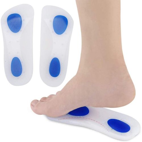 Silicone Sports Shock Absorption Insole, Insoles Gel Foot Cushions Pain Relief Flat Feet Correction Foot Pad Soft Foot Shoe Sole Pad Insoles for Arch Support, Plantar Fasciitis Relief, Unisex(L)