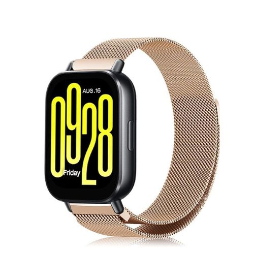 Compatible with Xiaomi Redmi Watch 5 Active, (Corrosion Resistant) (Waterproof) Stainless Steel Magnetic Metal Bracelet for Xiaomi Redmi Watch 5 Active – Rose Gold