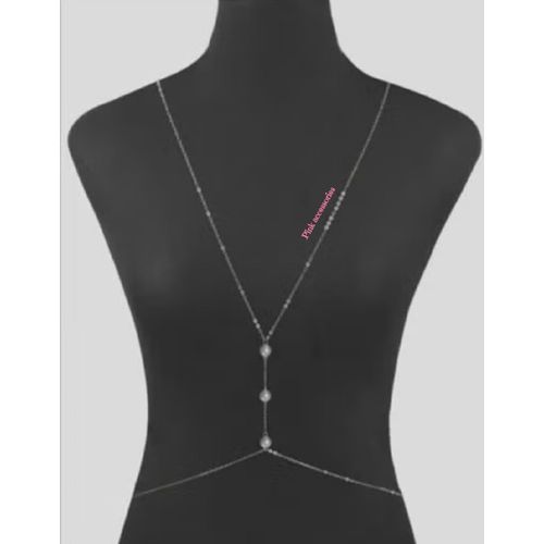 Women's Belly Chain of off white pearls with Silvery Chain