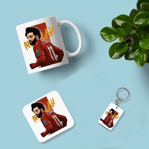 Mo Salah Art Mug + Coaster + Key Chain Set