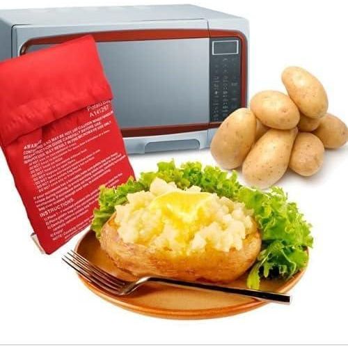 Express Microwave Bag Potato Cooking – Heat Resistant Fabric Steam Bag for Potatoes and Sweet Potatoes – Easy Microwave Cooking Pouch, Reusable Kitchen Cooking Accessory for Home Use
