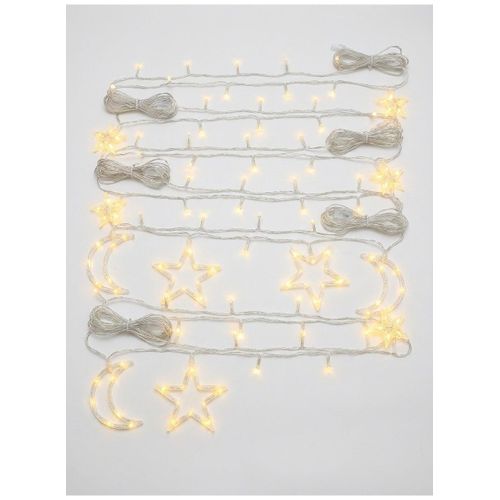 4-Meter LED Moon & Star Curtain Lights, Decorative String Lights for Home Decor