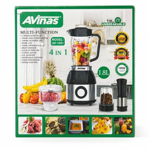 Avinas 4 in 1 Blender 1000W 18L Multi-Function Blender with Grinder Chopper