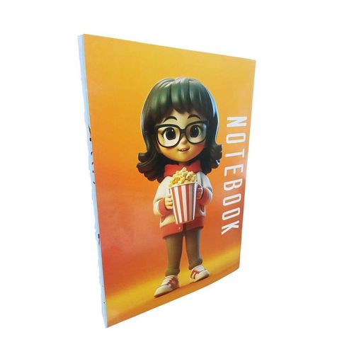 University Notebook Stapled Ruled 100 Sheets Girl Design Coated Cover A4