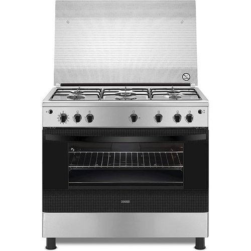 Gas Cooker with 5 Burners, 90 cm, Silver - ZCG91016XA