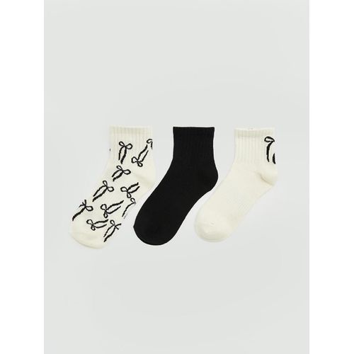 Bow Printed Women's Ankle Socks 3-Pack