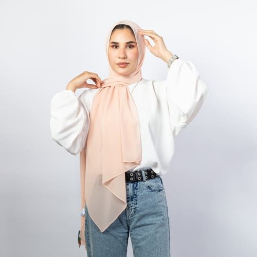 Solid Scarf - Crepe Chiffon - Simon - Free Size