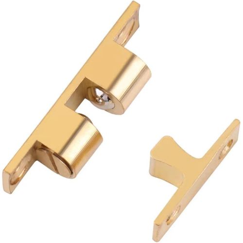 Double Pulley Door Lock, Adjustable Door Lock, Gold, 70mm, for Furniture and Wardrobes, Pack of 2