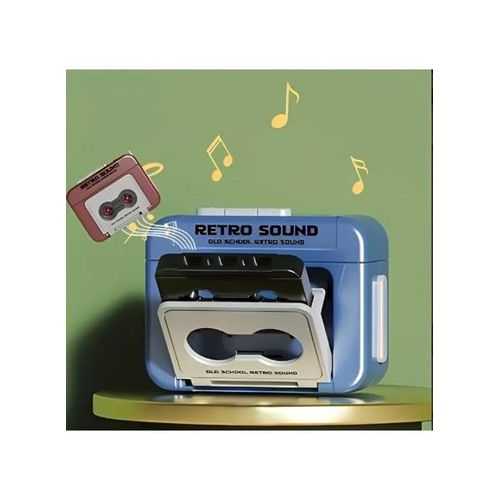 A portable cassette recorder with a classic design for recording voice messages and documenting memories.