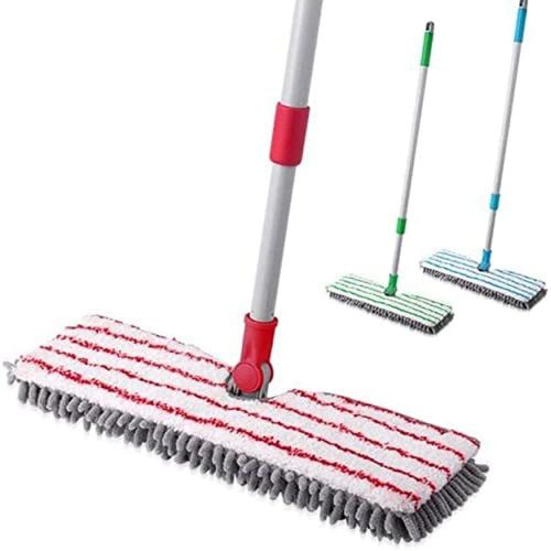 Microfiber and Metal Dual-Sided Flat Mop with 360 Degree Telescopic Handle