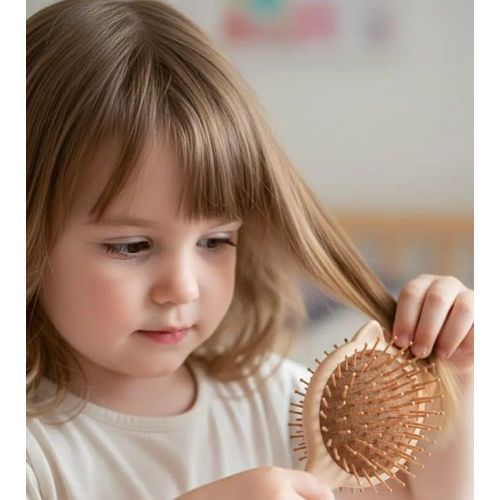 Mini Cute Cat Ear Hairbrush - Detangling Air Cushion Hair Comb, Small Portable Travel Massage Brush for Kids & Girls
