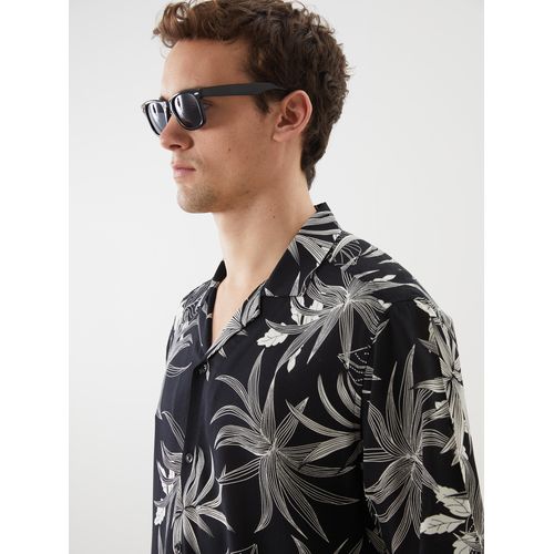 Regular Fit Short Sleeve Patterned Viscose Men's Shirt