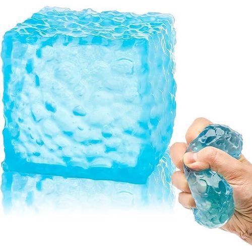 Stress Cubes,Nedoh Squishy Stress Novelty Water Cube for Kids Adults, Squishy Slow Rising Fidget Cube Sensory Toys for Anxiety Stress Relief, Unique Desk Ice Squeeze Ball Cubes for Adults Kids.(Blue)