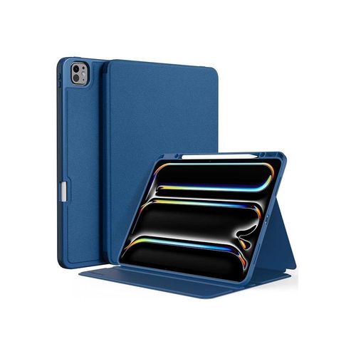 Compatible with iPad Pro 13 Inch Case 2024 M4 with Pencil Holder Soft TPU Back Cover for iPad 13 Pro Case Trifold Stand Support Pencil Pro and Pencil USB-C Auto WakeSleep Navy
