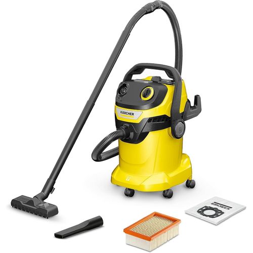 Karcher WD 5 V-25/5/22 Multipurpose Wet and Dry Vacuum Cleaner - Powerful 1100W Utility Vacuum with 25L Plastic Container, Filter Cleaning System, Flat Folded Filter & Blower Function