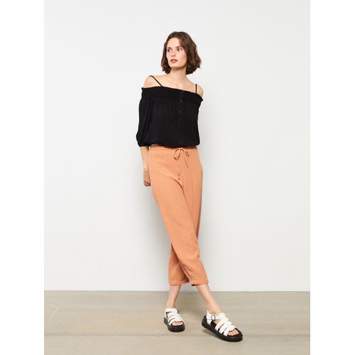 Boat Neck Straight Long Sleeve Viscose Women's Blouse