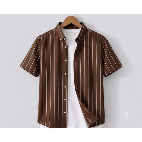Men's Short Sleeve Casual Shirt – Button Down Collar