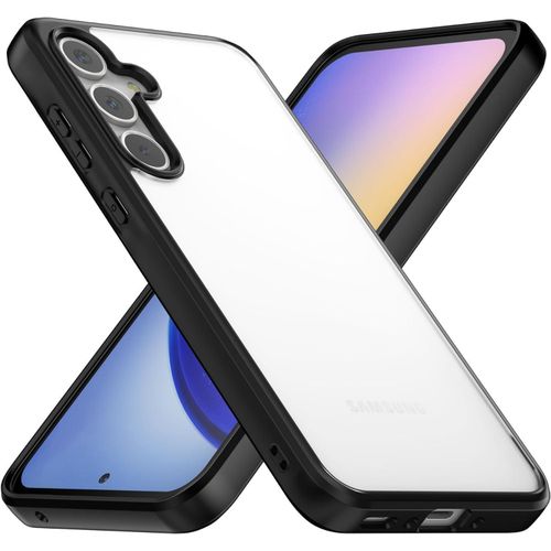 جراب حماية لموبايل سامسونج جالاكسي A36 وسامسونج جالاكسي A56، جراب حماية شفاف للغاية (لا يصفر) (حماية من السقوط من الدرجة العسكرية) جراب واقي مضاد للصدمات جراب رفيع شفاف أسود من دلـع موبايلك