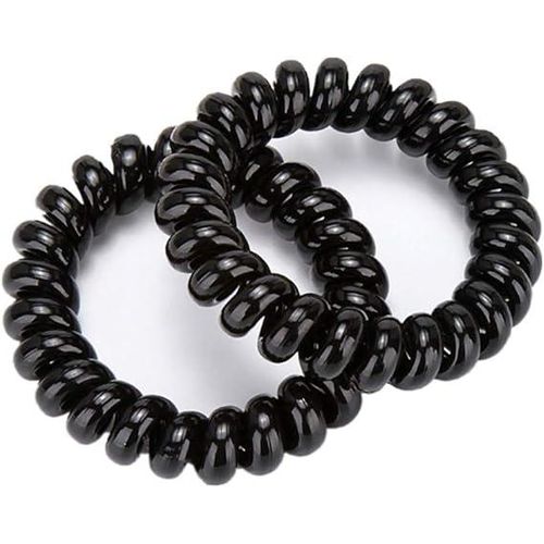 رباطات شعر حلزونية سوداء - 5 قطع